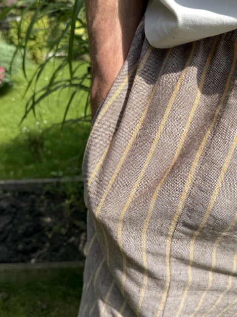 Haremki Sand Flow — beżowe spodnie unisex z naturalnej tkaniny