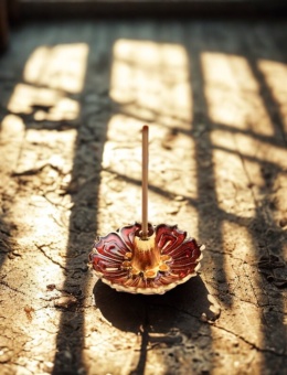 Metalowa podstawka pod kadzidło w kolorze czerwonym