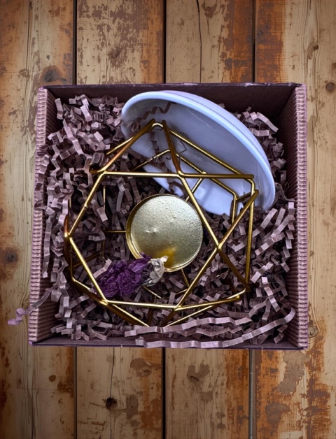 Metalowa podstawka pod olejki eteryczne – czarna