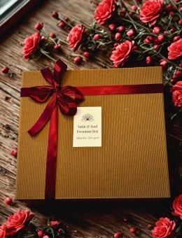 Satin & Soul Premium Box – świeca, szlafrok, mydło Lotosu i kula do kąpieli w rytuale relaksu
